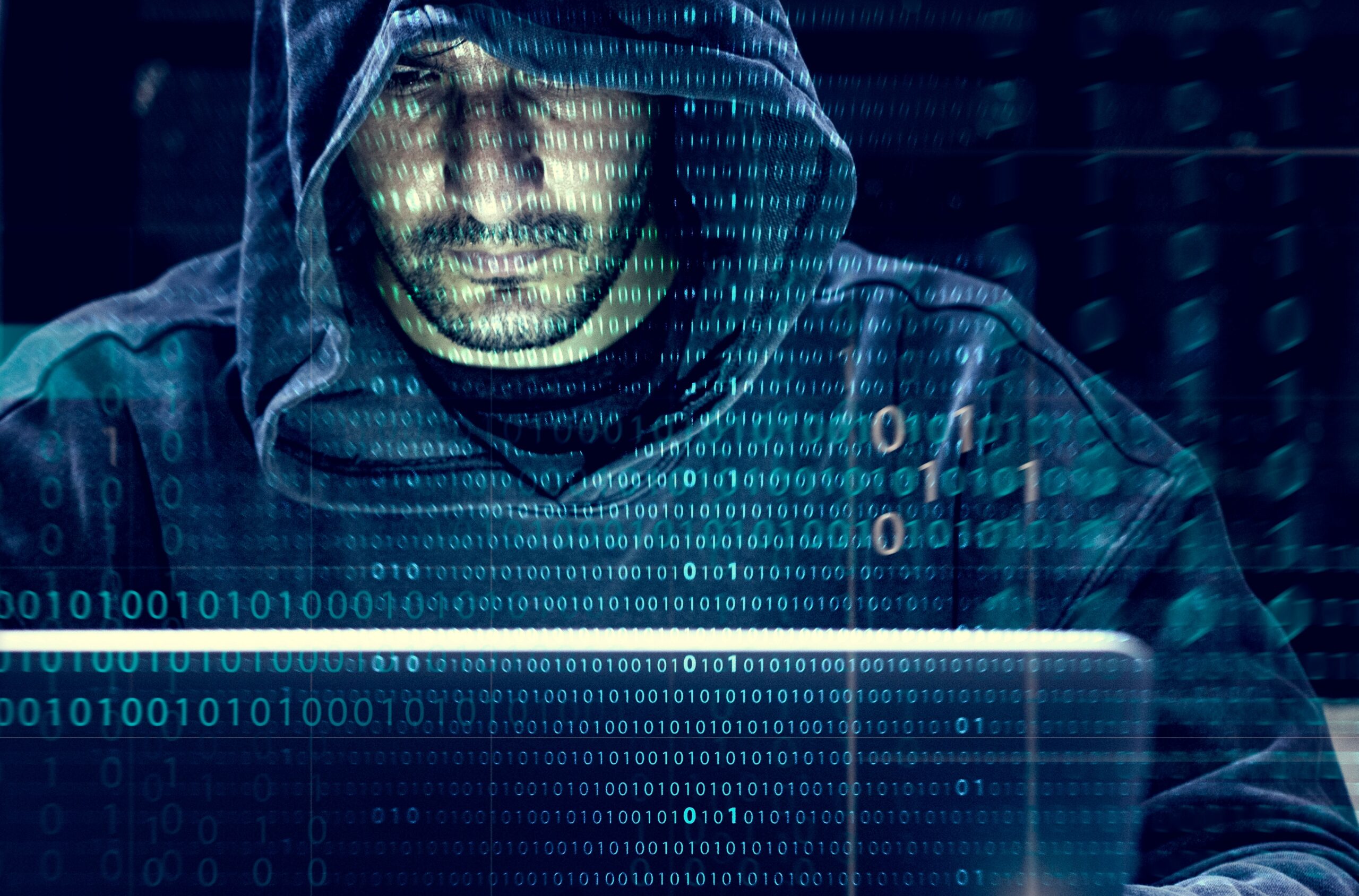 hacker working on computer cyber crime