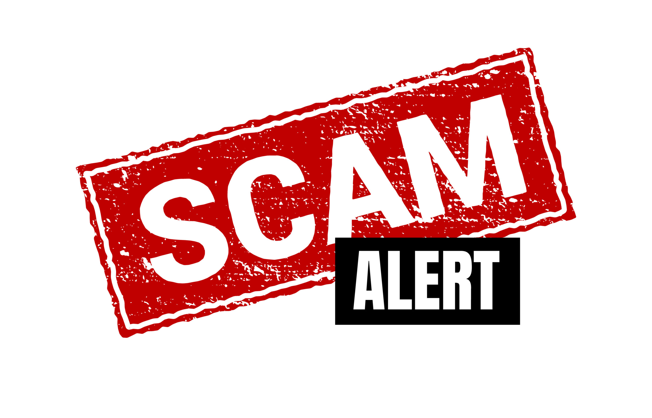scam grunge red stamp. scam square sign label isolated
