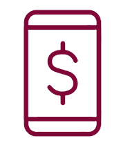 mobile icon burgandy